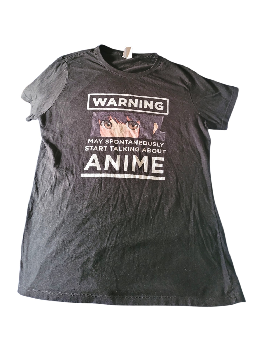 Warning: May Spontaneously Start Talking About Anime Women's Tshirt, Size M